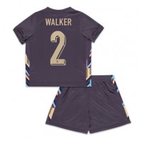 Camiseta Inglaterra Kyle Walker #2 Segunda Equipación Replica Eurocopa 2024 para niños mangas cortas (+ Pantalones cortos)